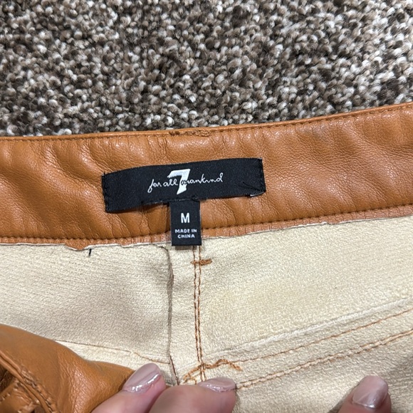 7 for all mankind brown faux leather pants - Picture 6 of 6